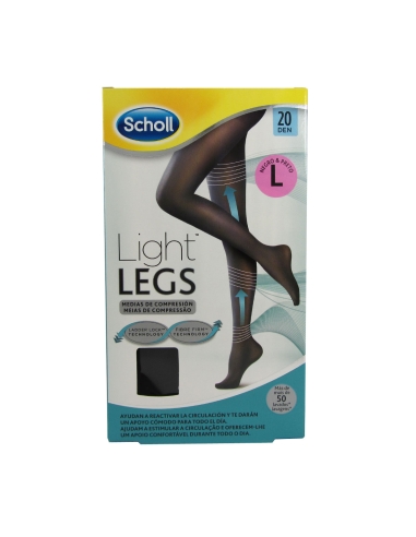 Scholl Light Legs Meias de Compressão 20Den Preto Large