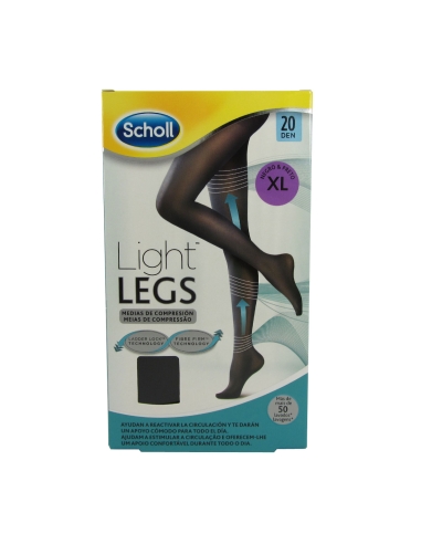 Scholl Light Legs Meias de Compressão 20Den Preto Extra Large