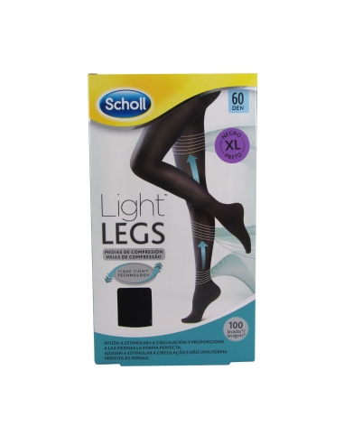 Scholl Light Legs Meias de Compressão 60Den Preto Extra Large