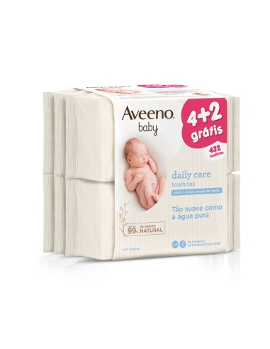 Aveeno Baby Pack Daily Care Toalhitas 6x 72 Unidades