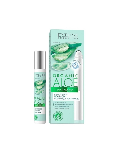 Eveline Cosmetics Organic Aloe and Collagen Roll-On Contorno de Olhos 15ml