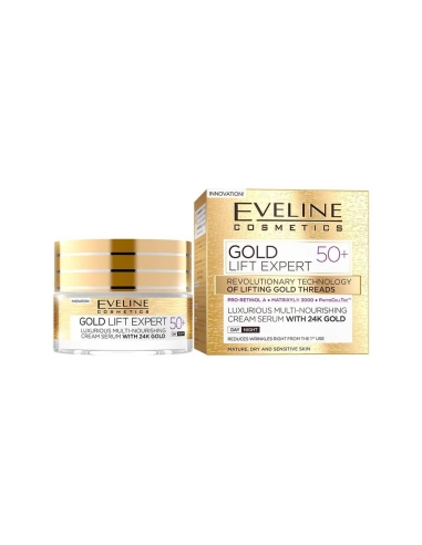 Eveline Cosmetics Gold Lift Expert 50+ Luxurious Multi-Nourishing Cream Serum 50ml