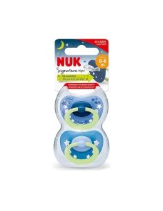 NUK Signature Night Chupeta Silicone 0-6m x2