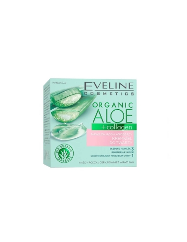 Eveline Cosmetics Organic Aloe and Collagen Face Cream Gel 50ml