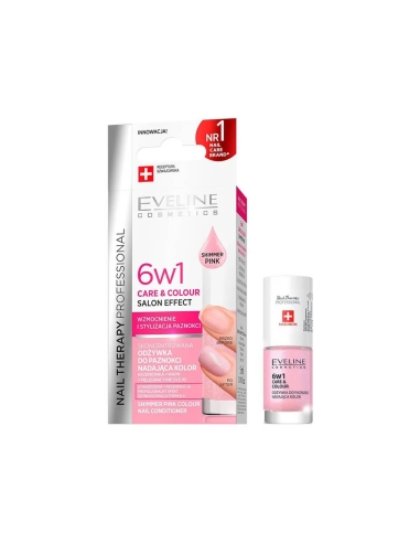 Eveline Cosmetics Nail Therapy Professional Care and Colour Shimmer Pink 12ml