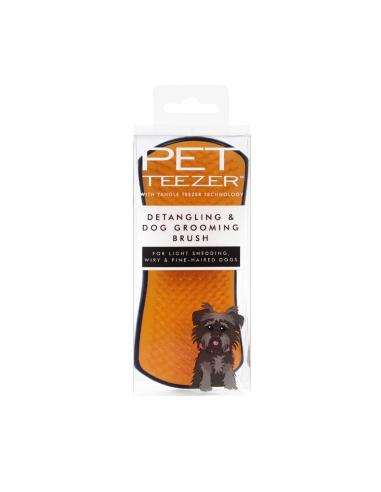Pet Teezer Detangling and Dog Grooming Brush Blue Orange