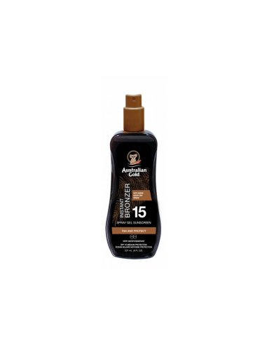 Australian Gold Tan and Protect Spray Gel SPF15 Instant Bronzer 237ml