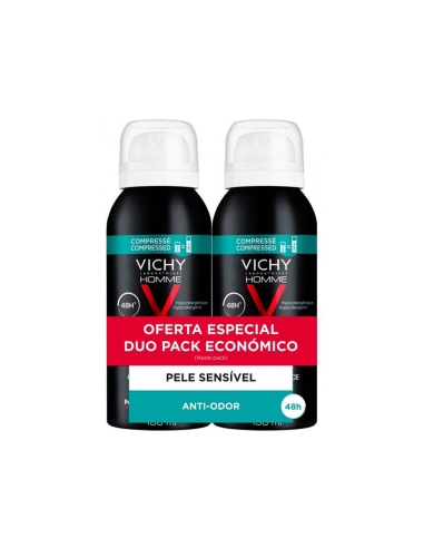 Vichy Homme Duo Desodorizante Tolerancia Otima 48h 0% Álcool 100ml
