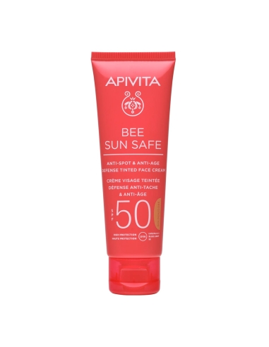 Apivita Bee Sun Safe Creme Defesa Antimanchas e Antienvelhecimento com Cor SPF50 50ml