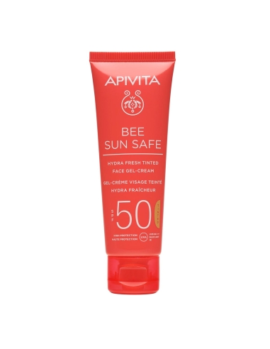Apivita Bee Sun Safe Gel-Creme de Rosto Hidra Refrescante com Cor SPF50 50ml