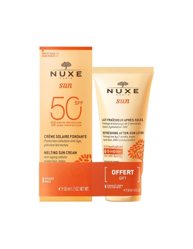 Nuxe Sun Pack Creme Fundente Alta Proteção SPF50 50ml e Leite Frescura Pós Solar 50ml