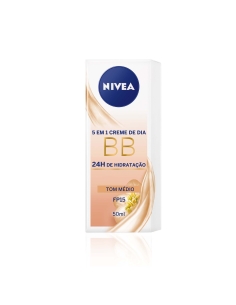 Nivea BB Cream Rosto Hidratante Aperfeiçoador Tom Médio 50ml 2