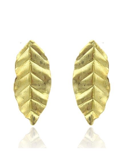 MRio Spirit Brincos Prata Dourada Folhas