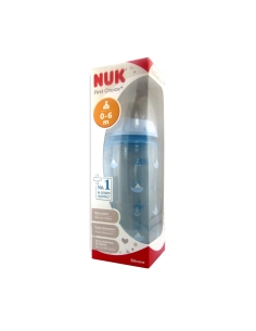 Nuk Biberão Azul 300ml + Tetina Silicone M 2