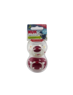 NUK Signature Night Chupeta Silicone 6-18m x2 2