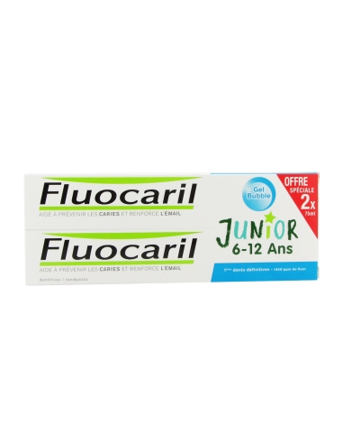 Fluocaril Junior 6 a 12 Gel Dentifrico Bubble 2x75ml