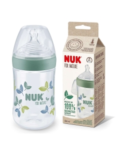 Nuk for Nature Biberão Tetina Silicone M Verde 260ml