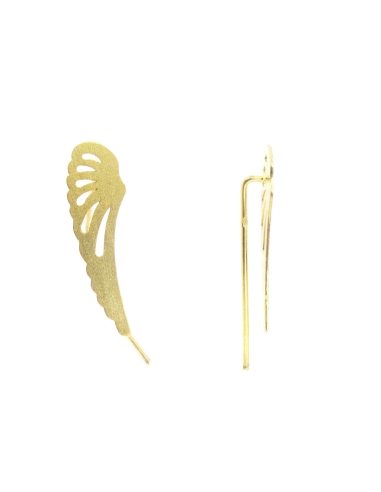 MRIO Classic Brincos Prata Dourada Asa de Anjo