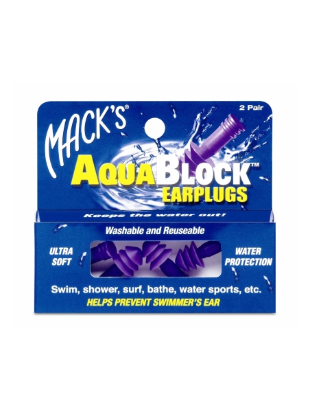 Macks Tampões Aquablock Silicone Suave 2Pares
