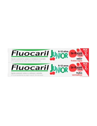 Fluocaril Junior Duo Gel Dentifrico Frutos Vermelhos 6 -12 anos 75ml