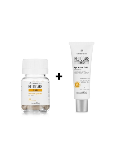 Heliocare 360 Pack Age Active Fluid SPF50 50ml e D Plus 30 Cápsulas