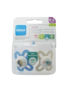 Mam Start Chupeta Silicone 0-2m Azul 2 Unidades