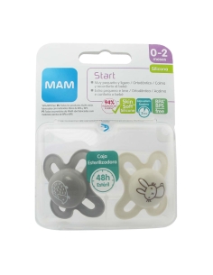 Mam Start Chupeta Silicone 0-2m Cinzento 2 Unidades