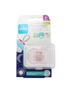 Mam Perfect Night Silicone 6 meses Rosa 1 Unidade