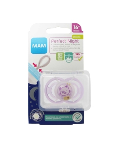 Mam Perfect Night Silicone 16 meses Rosa 1 Unidade