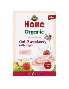 Holle Bio Papa Láctea Aveia Morango com Maçã 250g