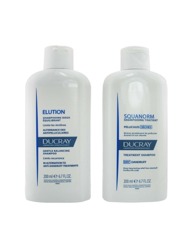 Ducray Squanorm Champô Caspa Seca 200ml e Elution Champô 200ml