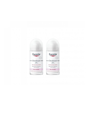 Eucerin Desodorizante Roll On 24h Sem Alumínio 50mlx2