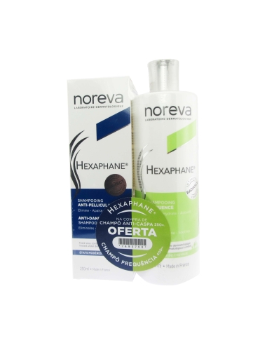 Noreva Pack Hexaphane Champô Anti-Caspa 250ml e Champô Frequência 400ml