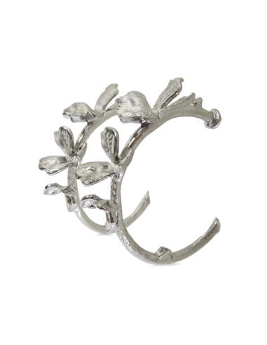 MRio Spirit Brincos Prata Argolas 3 Flores