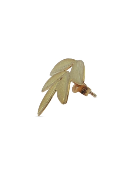 MRio Spirit Brincos Folhas Prata Dourada