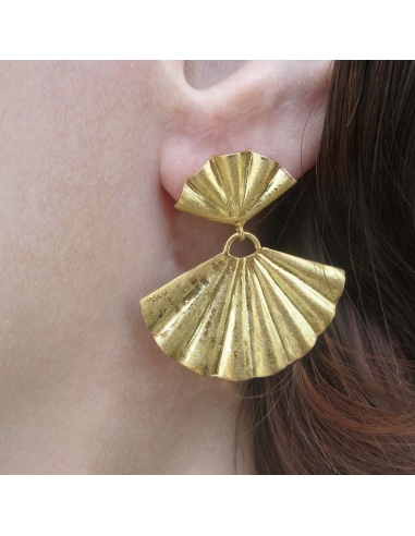 MRio Inca Brincos Prata Leque Grande