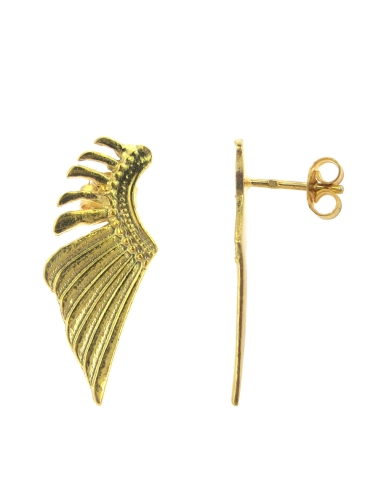 MRIO Inca Brincos Asa Prata Dourada
