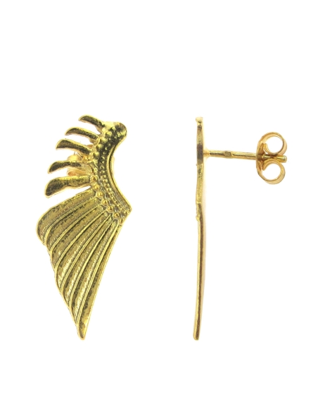 MRIO Inca Brincos Asa Prata Dourada