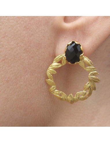 MRIO Classic Brincos Grinalda Prata Dourada Preta