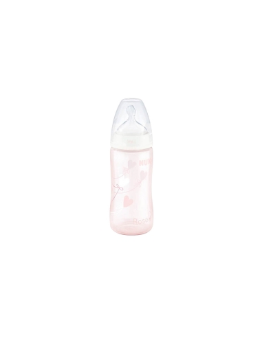 Nuk Biberão Rosa 300ml + Tetina Silicone M