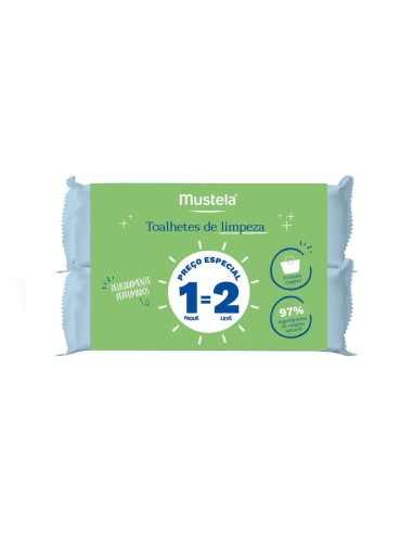 Mustela Duo Toalhetes de Limpeza Bio 20 unidades