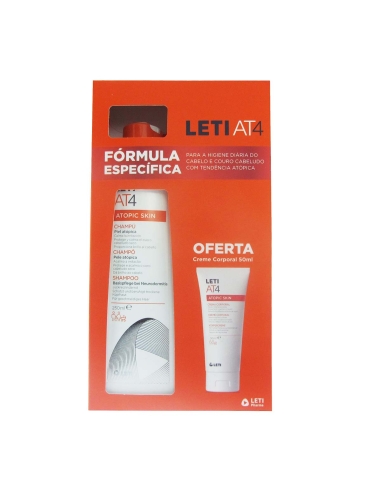 Leti AT4 Atopic Skin Pack Champô 250ml e Creme Corporal 50ml