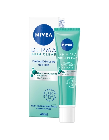 Nivea Derma Skin Clear Peeling Exfoliante de Noite Rosto Anti-Imperfeições 40ml