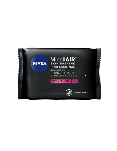 Nivea Toalhitas Desmaquilhantes MicellAIR Professional 20 Unidades