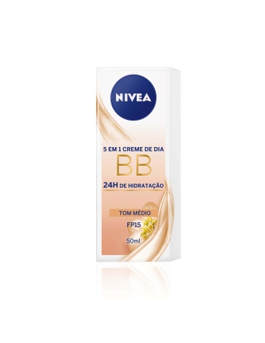 Nivea BB Cream Rosto Hidratante Aperfeiçoador Tom Médio 50ml