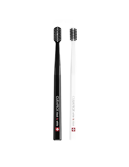 Curaprox Black Is White Escovas de Dentes Preta e Branca x2