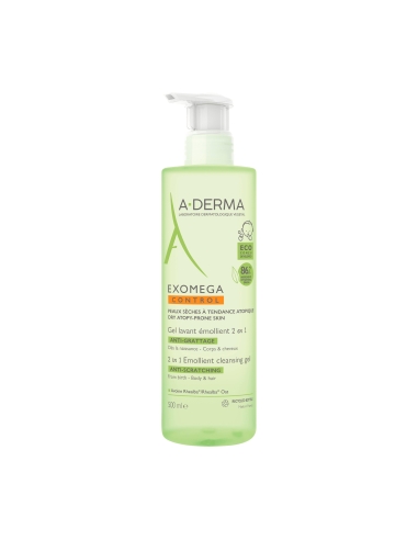 A-Derma Exomega Control Gel Limpeza Emoliente 2 em 1 500ml