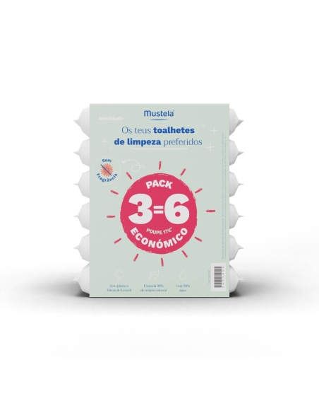 Mustela Pack Toalhetes Sem Fragância 6x60unidades