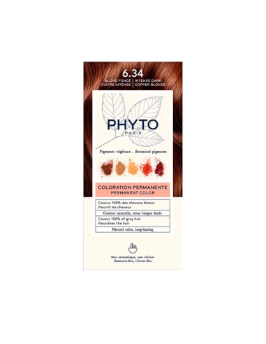 Phyto Color Coloração Permanente com Pigmentos Vegetais 6.34 Louro Escuro Acobreado Intenso