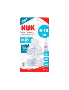 NUK First Choice Flow Control Tetina 6-18m 2 Unidades